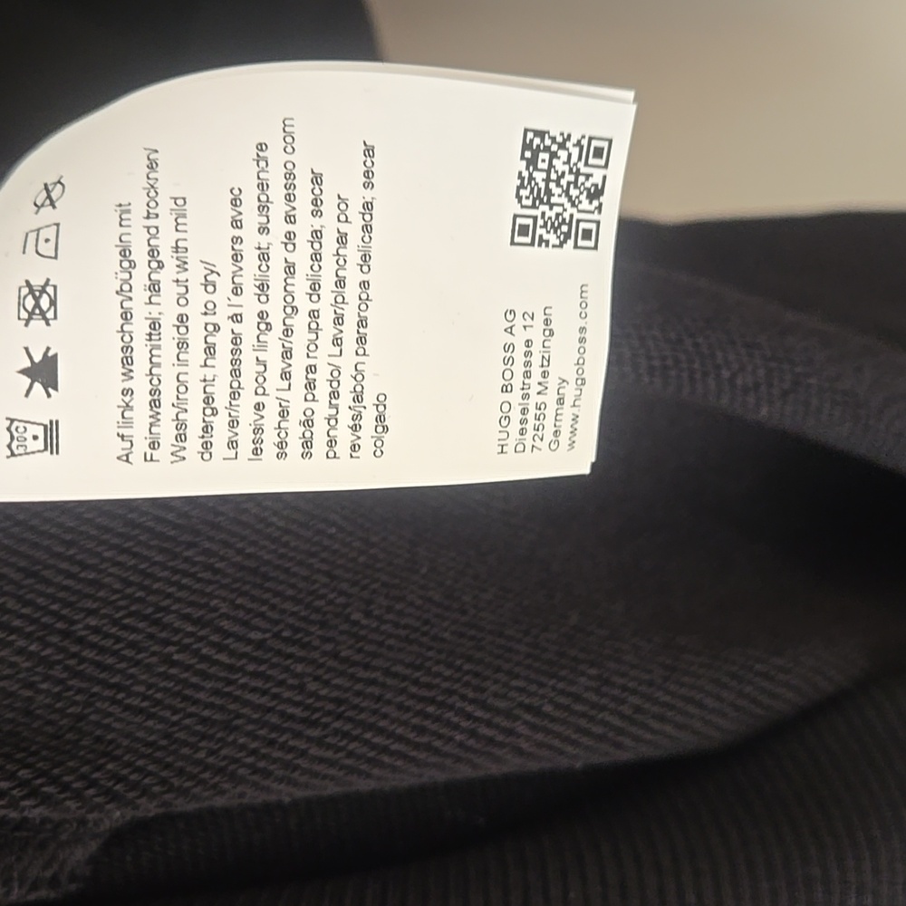 Hugo Boss Black Hooded Mend Sweatshirt Hoodie Unisex SZ S - Picture 6 of 9